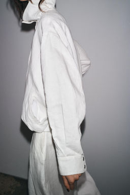 100% LINEN BOMBER JACKET ZW COLLECTION - Zara фото 3