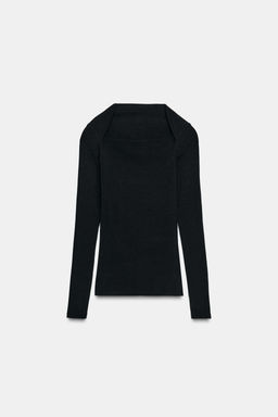 CAMISETA RIB MANGA LARGA / Negro - Zara фото 6