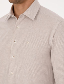 Bej Slim Fit Uzun Kollu G_mlek