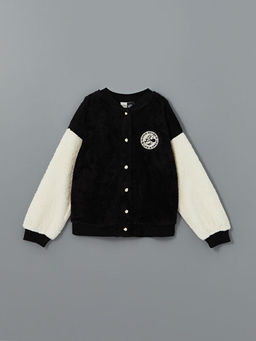 Bisiklet Yaka Minnie Mouse Nak??l? Pel?? K?z ?ocuk Ceket