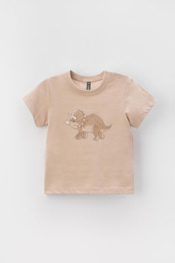 КР 302155/1/темно-бежевый фуфайка (футболка) для мал - Crockid фото 2