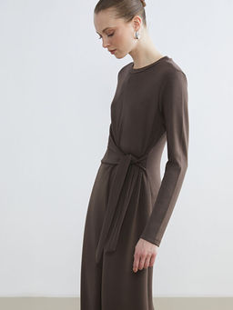 Bisiklet Yaka Beli Ba?lamal? Elbise