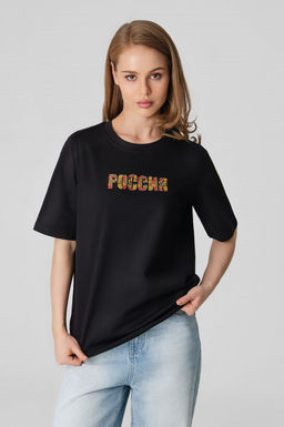 Арт. 31141 Футболка женская Россия 44-50 (4 шт) Цвет:черный - Калинка фото 8