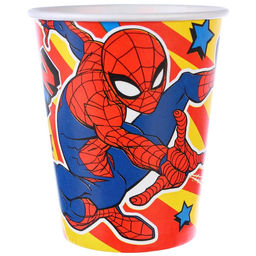 Цена за 10 шт. Стакан бумажный "С Днем Рождения!", 250 мл, Человек-паук