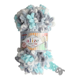 Пуффи файн колор (Puffi fine color) пряжа Alize 100%микрополиэстер 5х100г/14.5 м