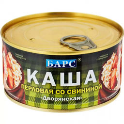 Барс Каша Дворянская перловая со свининой 325г