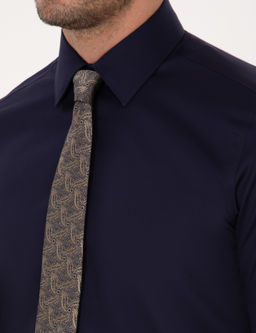 Lacivert Slim Fit %100 Pamuk Non Iron Kolay _t_lenebilir Klasik G_mlek - Cacharel фото 7