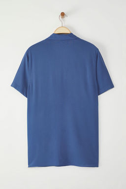 TRENDYOL MAN Indigo Regular Fit Apas Yaka %100 Viskon Salas Dokumlu K?sa Kollu Yazl?k Gomlek TMNSS23GO00098 - Trendyolmilla фото 14