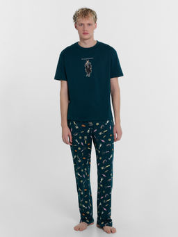 Пижама мужская зеленая с принтом по мотивам фильма Ирония судьбы, или с легким паром! изумруд +застолье 591039