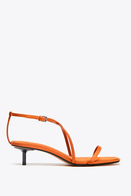 SATIN-EFFECT CROSSOVER STRAP SANDALS - Zara фото 11