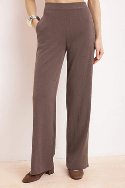 Ac?k Kahverengi Fitted/Vucuda Oturan Dugmeli Boru Paca Jakarl? Orme Alt-Ust Tak?m TWOSS26AU00028 - Trendyolmilla фото 3