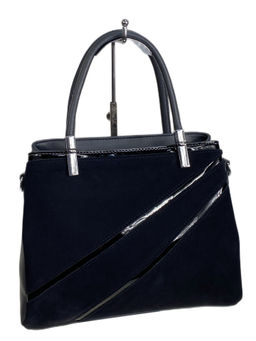 Женская сумка из искусственной кожи и натуральной замши, цвет серый