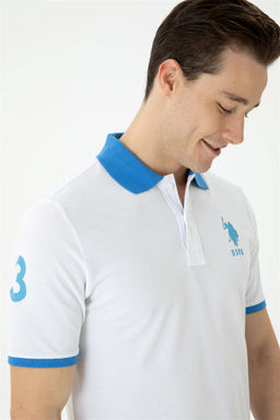 Мужская белая футболка с воротником-поло - U.s. polo assn фото 2