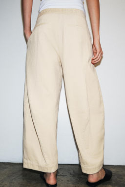 ZW COLLECTION BARREL CORDUROY TROUSERS - Zara фото 3