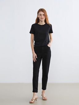 Beli Lastikli Slim Mom Kad?n Jean Pantolon