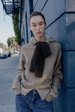 HOODIE CARDIGAN WITH BOW - Zara фото 9