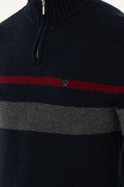 U. S. Polo Assn / Мужской темно-синий трикотажный свитер с высоким воротником - U.s. polo assn фото 7