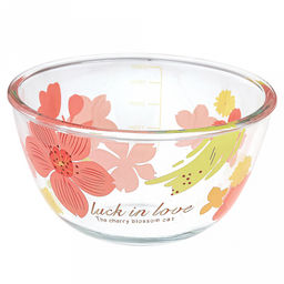 Лак ин лав (Luck in love) Салатник стеклянный 480мл д12,6см h7см, боросиликатное стекло, с деколью, с мерной шкалой (Китай)