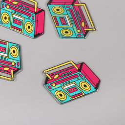 Цена за 4 шт. Декор для творчества акрил двусторонний «Магнитофон», 4.1×3×0.2 см