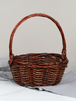 Корзина плетеная 3 штуки темно коричневые 33х12/27х10/22х9 см / S/3 22-42-B /уп 28/круглая - ГалеонТрейд фото 4