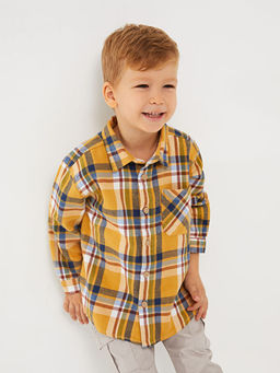 Uzun Kollu Ekose Desenli Erkek Bebek G?mlek