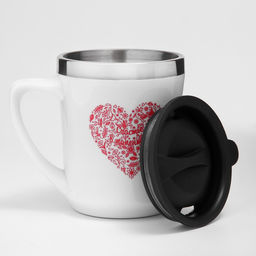 Термокружка, 350 мл, Счастье в моментах, сохраняет тепло 3 ч, белая