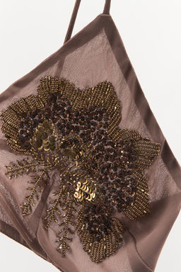 CUT-OUT DRESS WITH BEADS - Zara фото 7