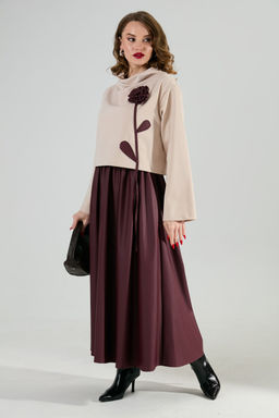 Платье NIKVA н924-10 капучино и бургунди  фото 6