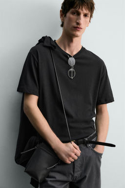 CAMISETA RELAXED FIT ALGOD?N - LINO / Negro - Zara фото 5