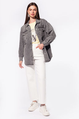 VILATTE / Куртка-рубашка из плотного денима  фото 4