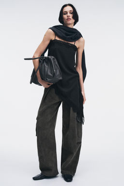 ZW COLLECTION ASYMMETRIC POLKA DOT TOP - Zara фото 5