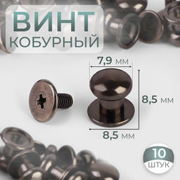 Цена за 2 шт. Кобурный винт d=7.9/8.5×8.5 мм, 10 шт., цвет чёрный никель