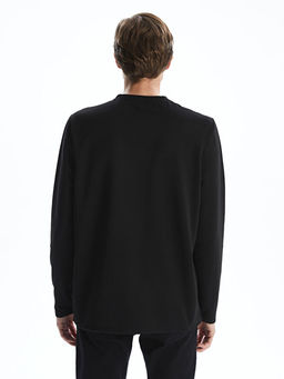 Bisiklet Yaka Uzun Kollu Erkek Sweatshirt