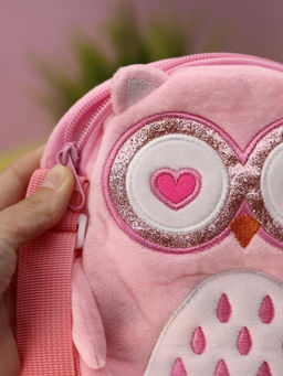 Сумочка плюшевая "Pink owl", pink (15,5*16 см)