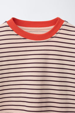 CAMISETA RAYAS CONTRASTE / Rosa - Zara фото 2