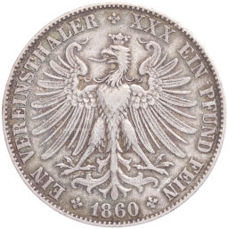 1 союзный талер 1860 года Франкфурт