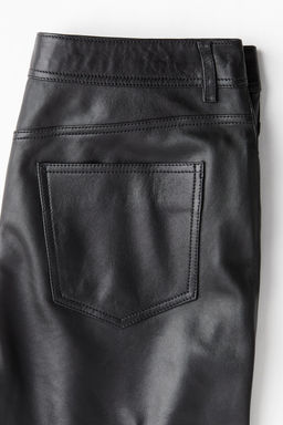 Pantalon tobillero de piel - H&m фото 5