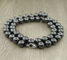 Гематит (Бразилия), круглые бусины 8мм, бусы длиной 50см