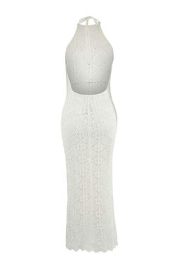 Trendyolmilla Siyah Midi Slim Triko Plaj Elbise TBESS25EL00146  фото 13