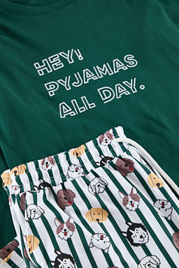 TRENDYOL MAN Zumrut Yesil %100 Pamuk Regular Fit Bask?l? Orme Pijama Tak?m? TMNAW22PT1313 - Trendyolmilla фото 2