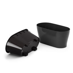 Горшок цветочный "Лея" 4л овальный двойной (с автополивом) (графитовый) М8898