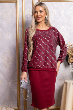 Костюм с юбкой Совершенство форм (бордовое) К14835-10М