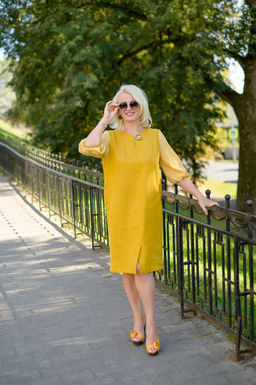 100% ЛЁН Платье футляр - Новый лен фото 4