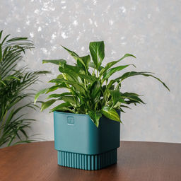 Горшок цветочный VipSet Бостон с дренажной системой квадрат 2,7л изумруд (AMБ-2,7-20)