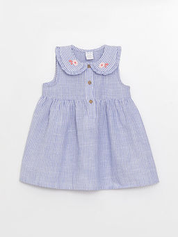 Bebe Yaka ?izgili K?z Bebek Elbise