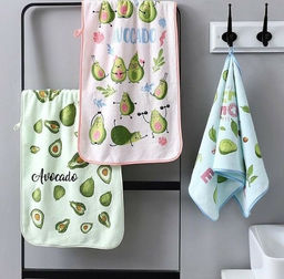 Полотенце из микрофибры Яркие авокадо с атласной каймой 25*50 см. - Лен поволжья фото 2