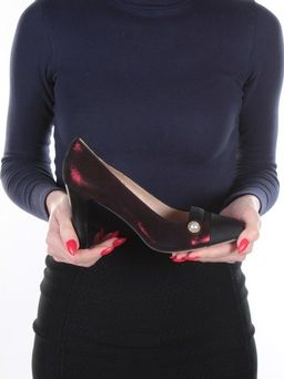 06-D607-81-2 BLACK/RED Туфли женские (натуральная кожа) - Фабричный китай фото 4