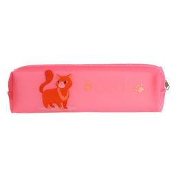 Пенал школьный на молнии «Кошечка», МИКС