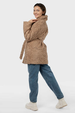 02-3160 Пальто женское утепленное (пояс) - El podio фото 8