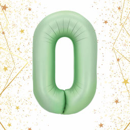 Шар фольгированный 32/81см "Цифра "0" (зеленый)